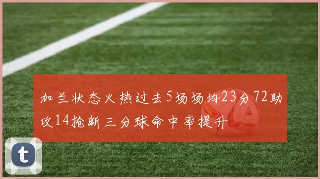 加兰状态火热过去5场场均23分72助攻14抢断三分球命中率提升